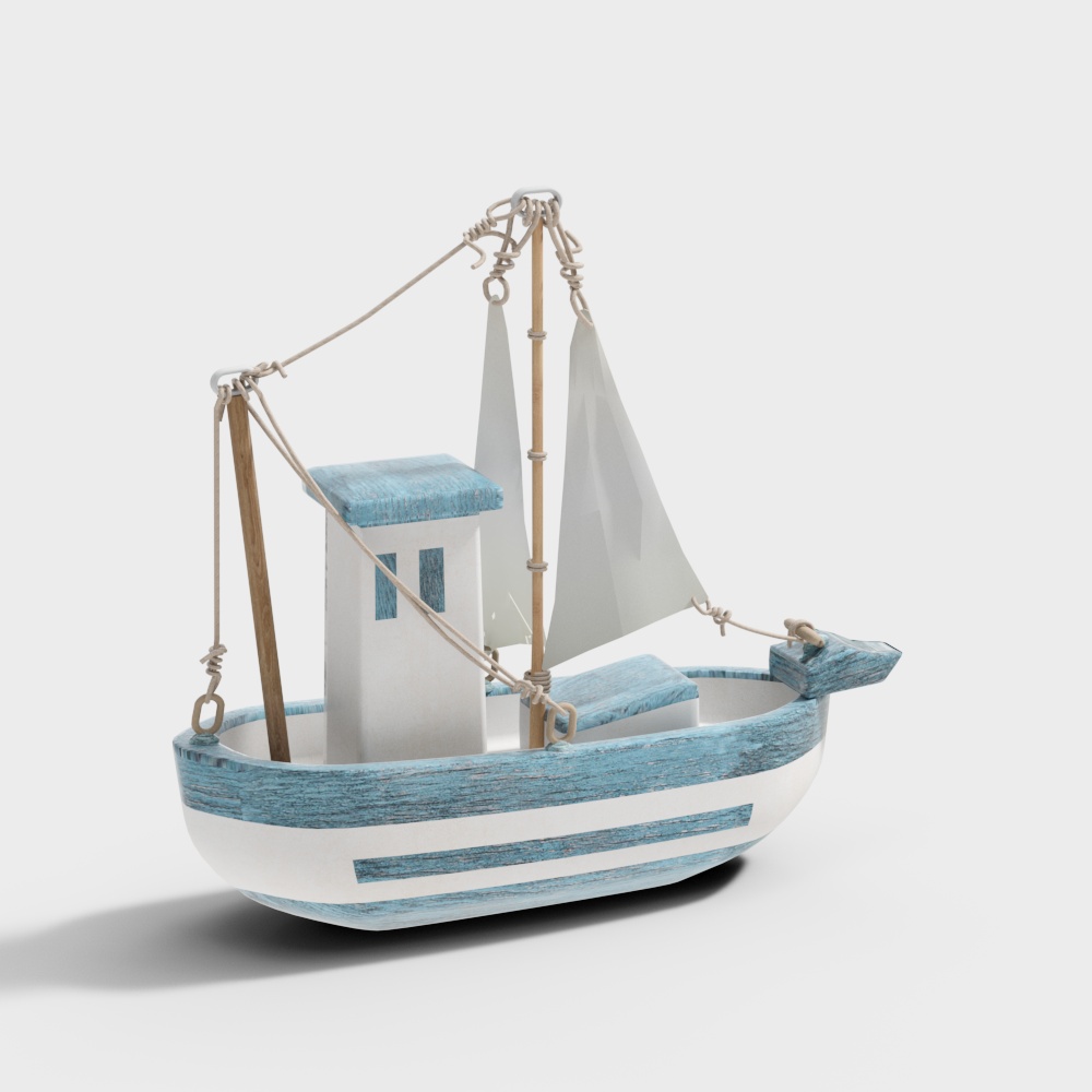 Vintage Sailboat 3D model - Wind Sailboat