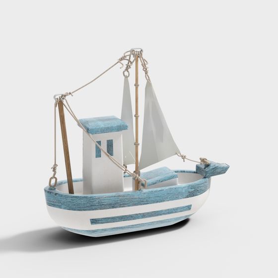 Vintage Sailboat 3D model - Wind Sailboat