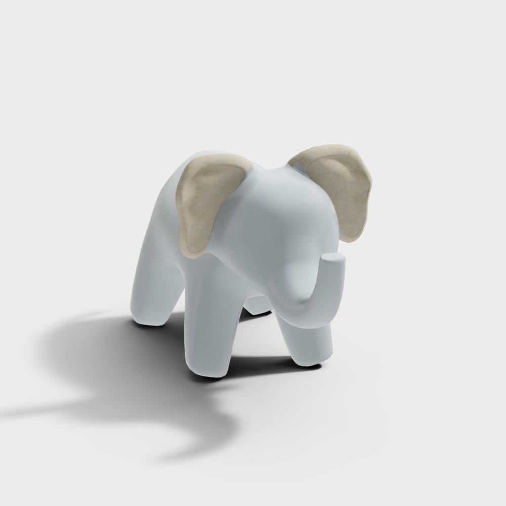 Adorable Low-Poly Elephant 3D Model