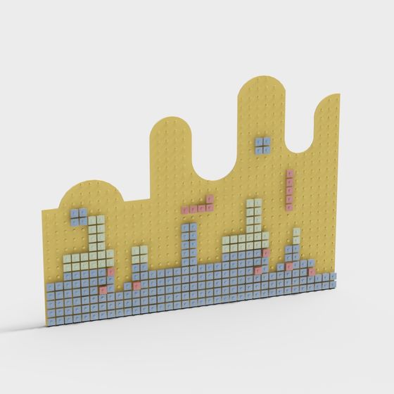 Retro Pixel Castle 3D model