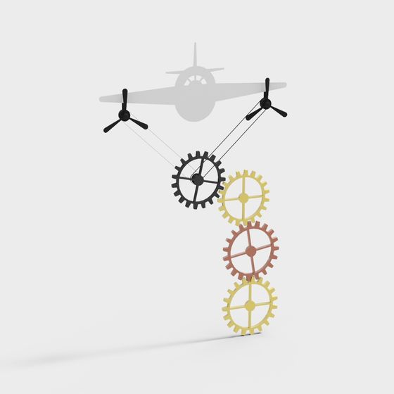 Futuristic Gear Plane 3D model for Creative Projects