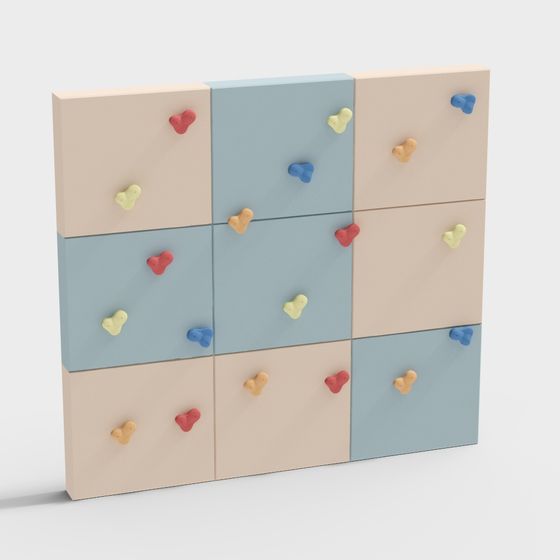 Colorful Climbing Wall 3D model