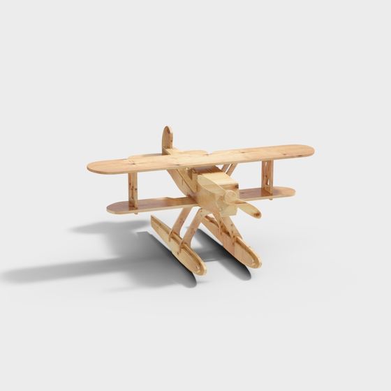 Vintage Biplane 3D Model for Creative Projects