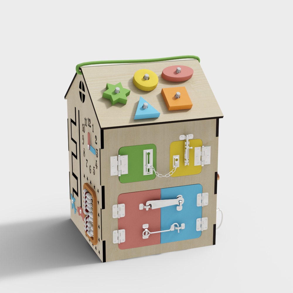 Colorful Children's Block House 3D model