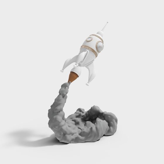 Retro Rocket 3D Model for Creative Projects