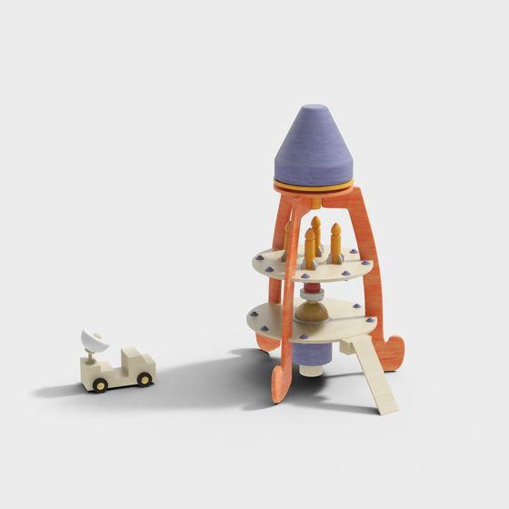 Playful Rocket 3D Model for Creative Projects
