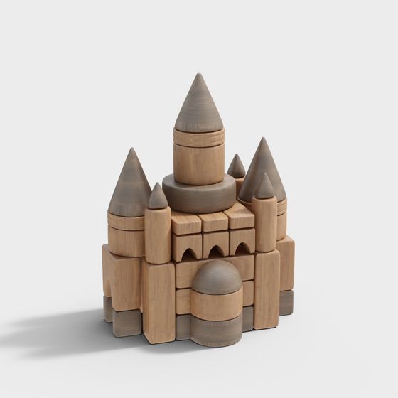 Dreamy Low-Polygon Castle 3D model