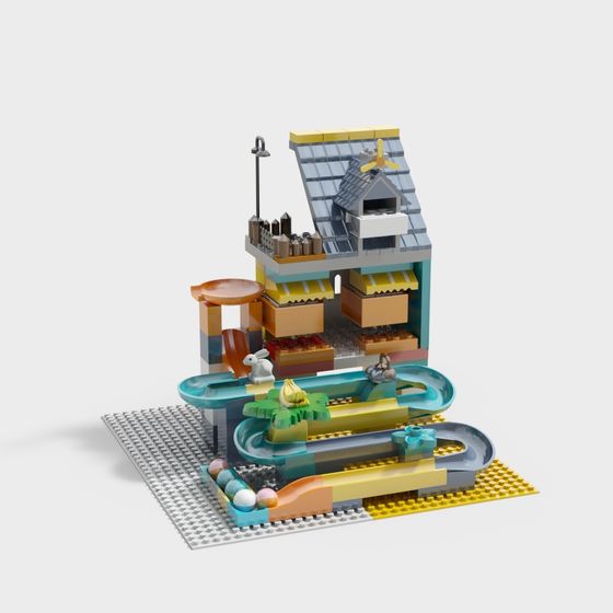 Colorful Block Paradise 3D Model