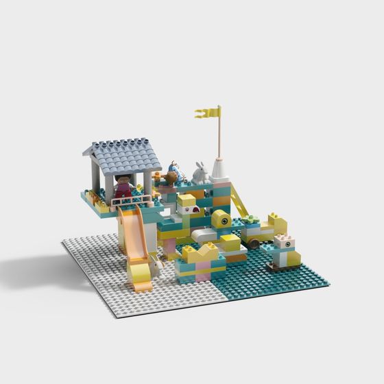 Whimsical Low-Poly 3D Model for Children's Play Areas