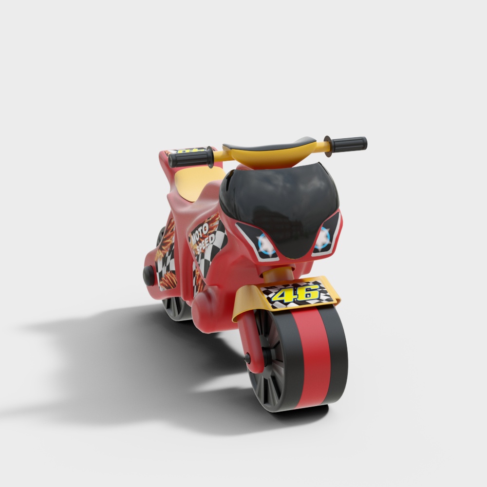 Racing Racer 3D model - Red Motorcycle