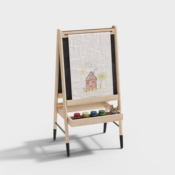 Child's Art Easel 3D Model - Playful and Creative