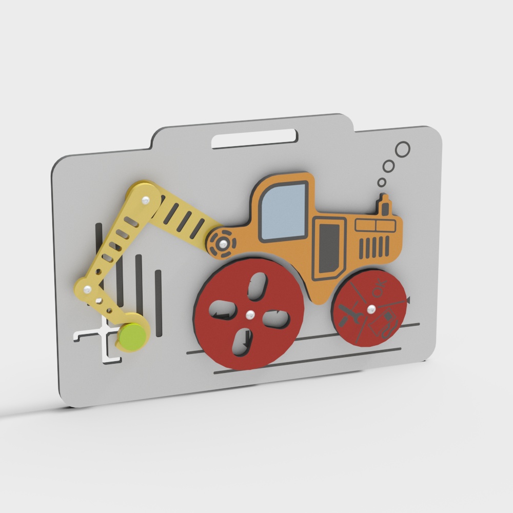 Charming Low-Poly Farmer Tractor 3D model