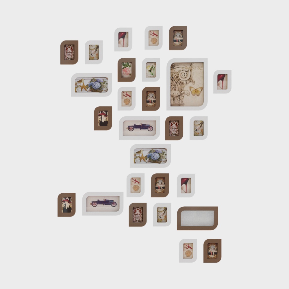 Cartoon hanging picture on photo wall of photo studio