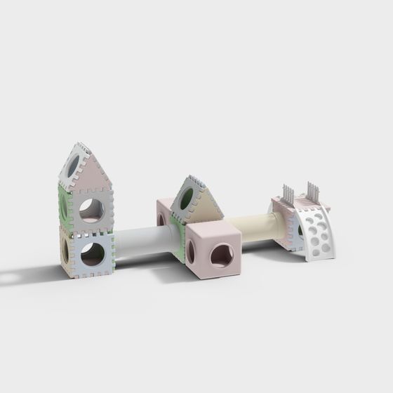 Block Wonderland Low-Poly 3D model