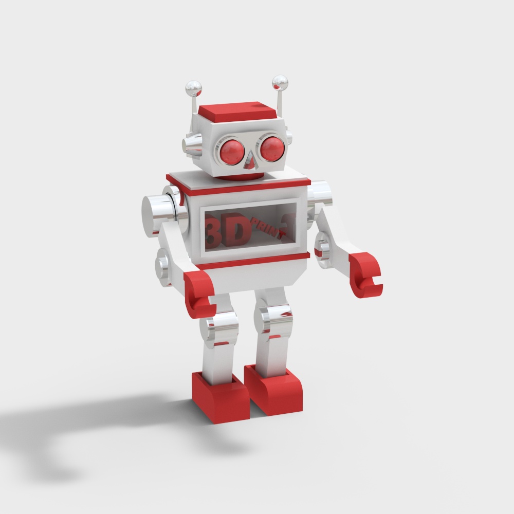 Retro Robot 3D model with Unique Low-Polygon Design