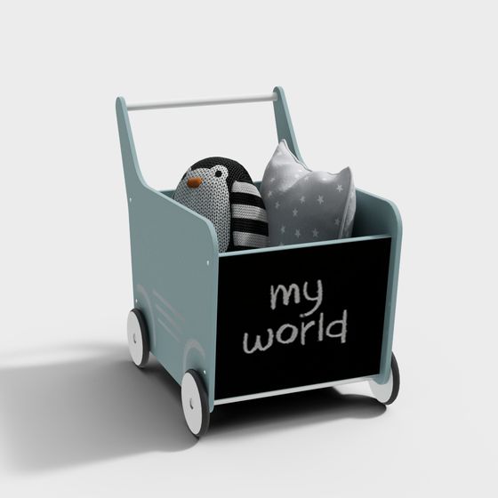 Chalkboard Cart 3D model