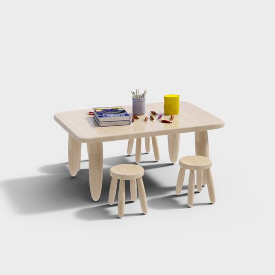 유치원 학습 테이블과 의자 결합