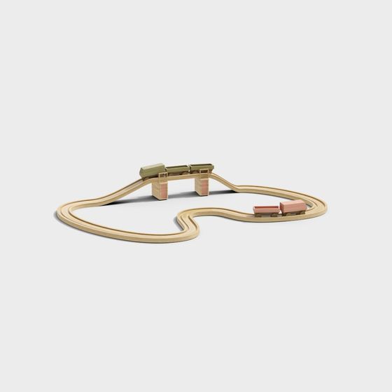 Charming Train Track 3D Model for Kids