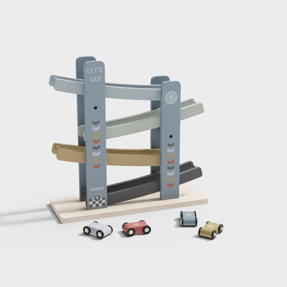 Low-Poly Racing Start Line 3D model