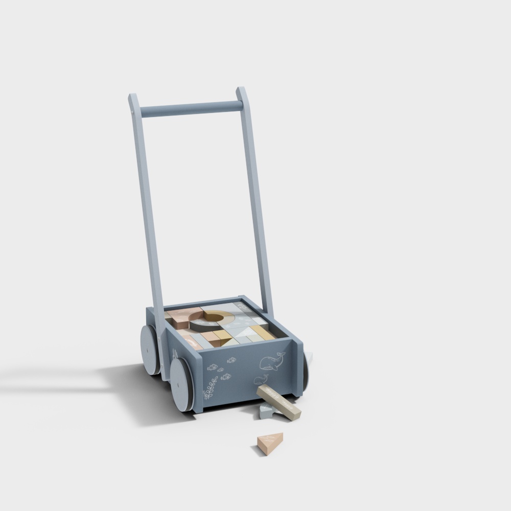 Childhood Building Block Cart 3D model