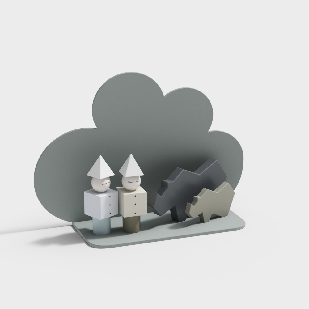 Cloud Walk Low-Poly 3D Model