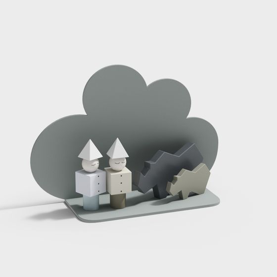 Cloud Walk Low-Poly 3D Model