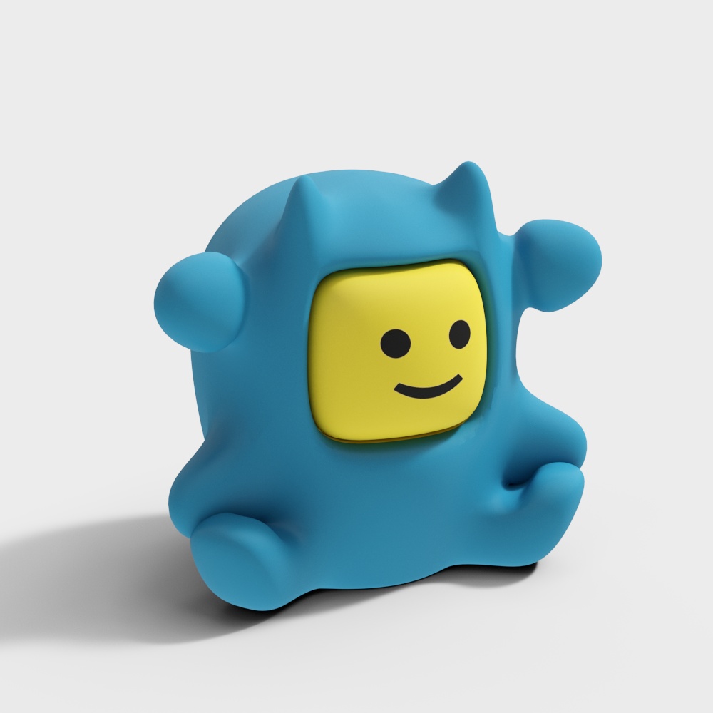 Happy Blob 3D Model - Adorable Low-Poly Character