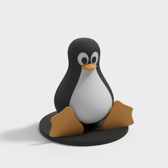Playful Tux 3D Model for Fun Creations