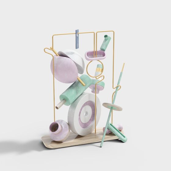 Abstract Geometric Sculpture 3D model for Creative Projects