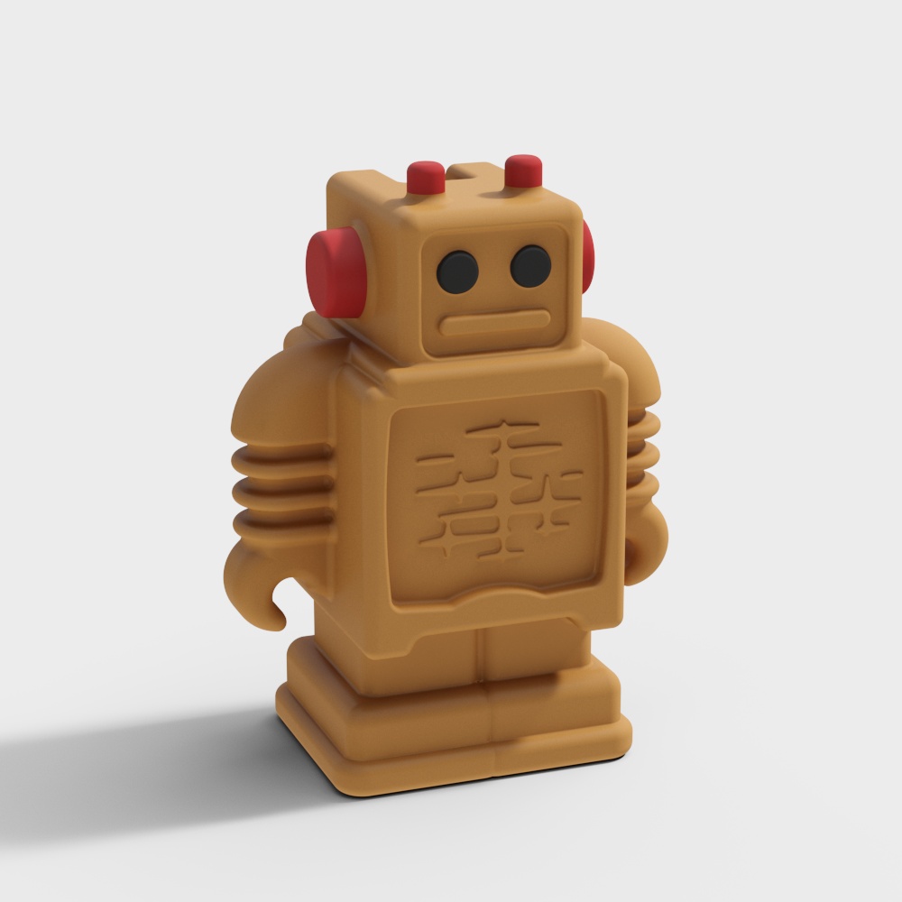 Retro Futuristic Robot 3D Model for Creative Projects