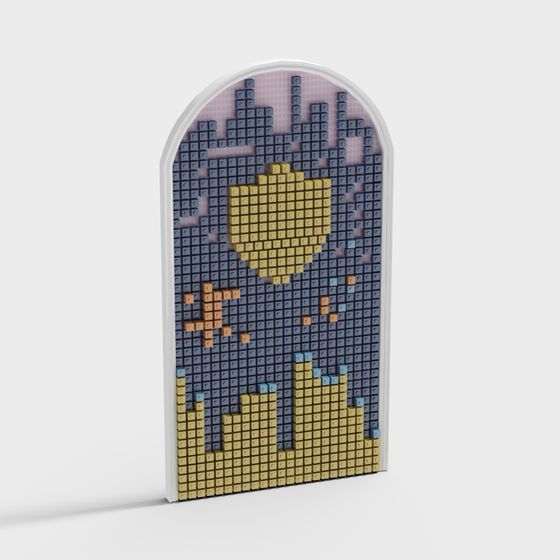 Pixel Art Door 3D model