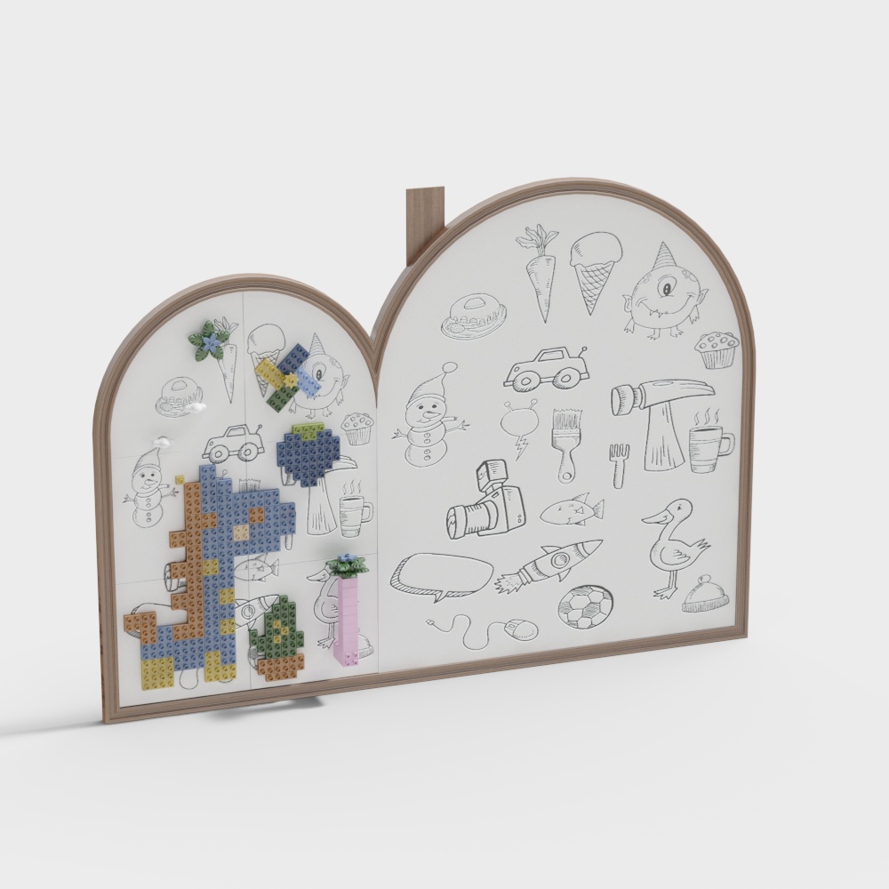 Children's Lego brick toy wall