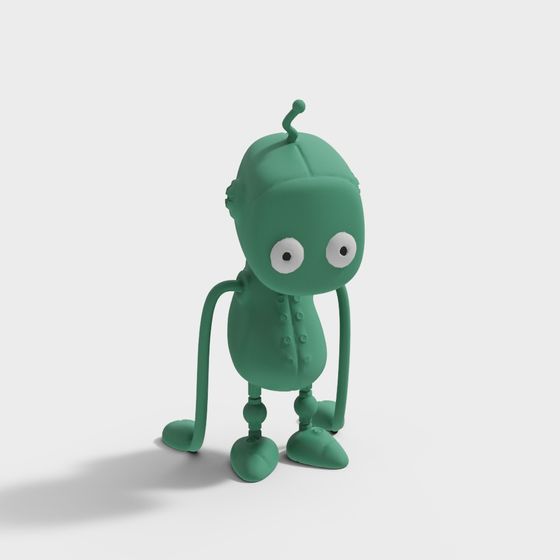 Charming Alien Green Man 3D model