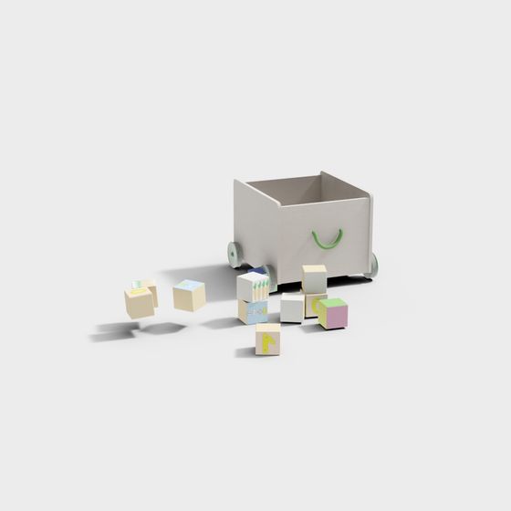 Colorful Blocks Cart 3D model for Children’s Imagination