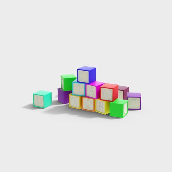 Colorful Blocks 3D Model for Creative Play
