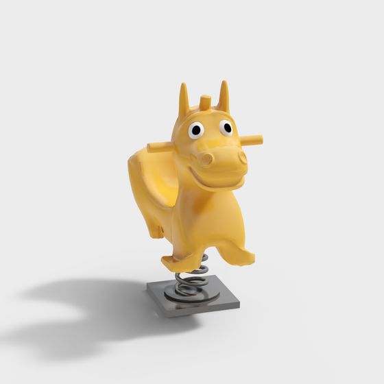 Charming Springy Bull Bouncer 3D model for Kids