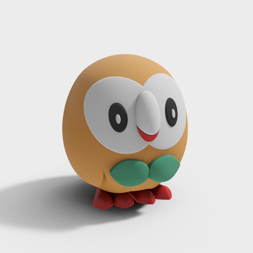 Charming Owlbert 3D Model - Adorable Low-Poly Design