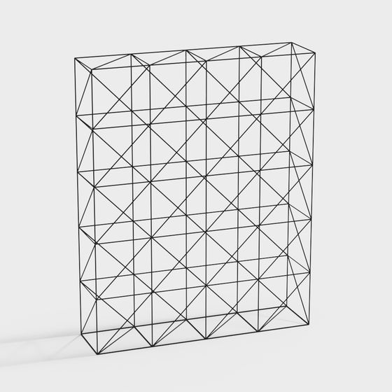 Geometric Mesh Cube 3D model for Modern Design
