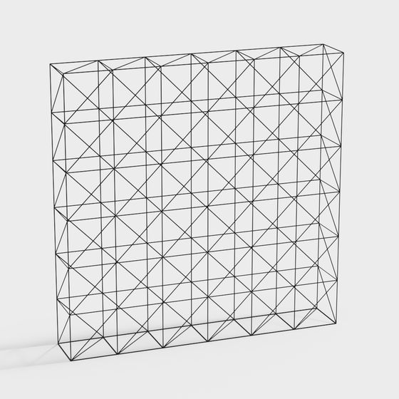 Wireframe Cube 3D Model