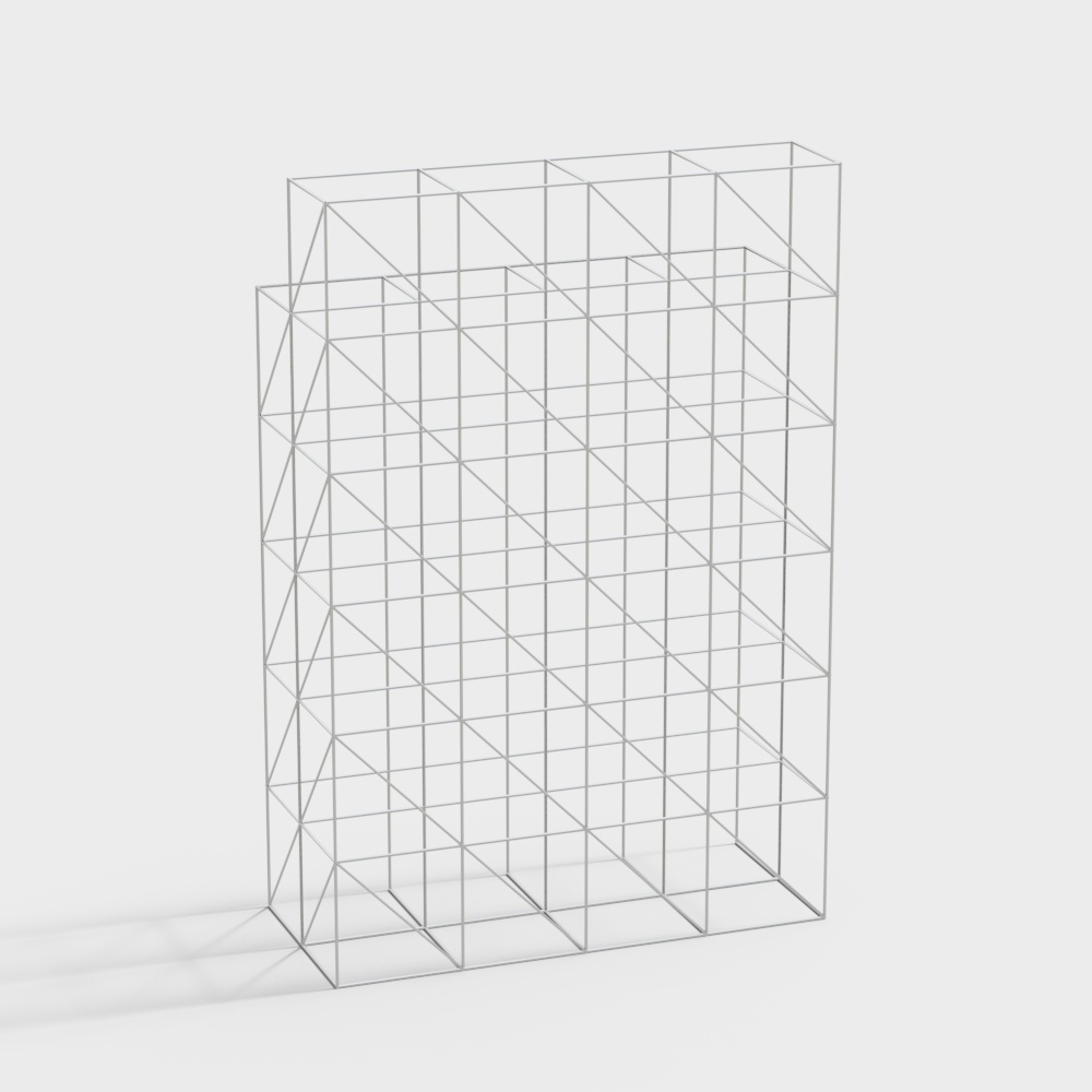 Geometric Grid Cube 3D model Inspired by Minimalism
