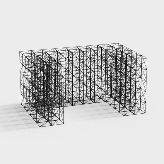 Grid Cube 3D Model - Minimalist Design
