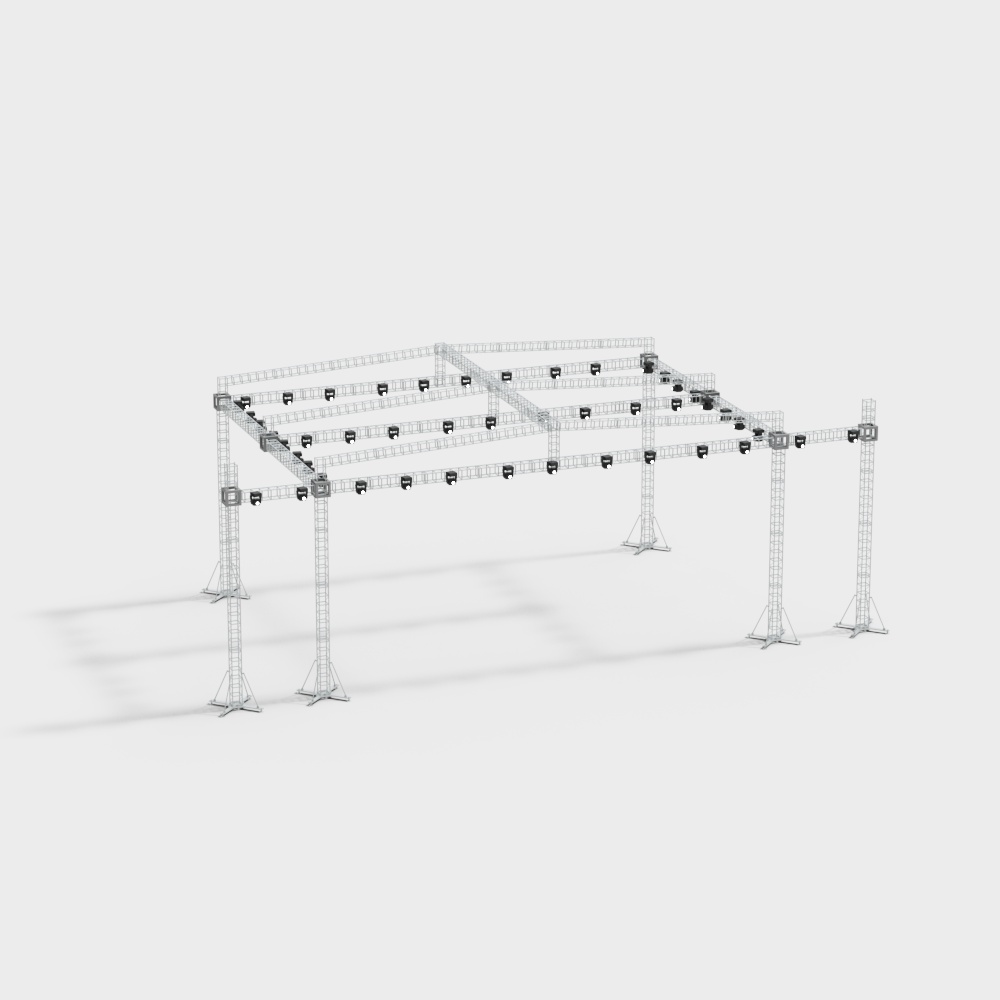 Industrial Frame 3D model with Low-Polygon Style