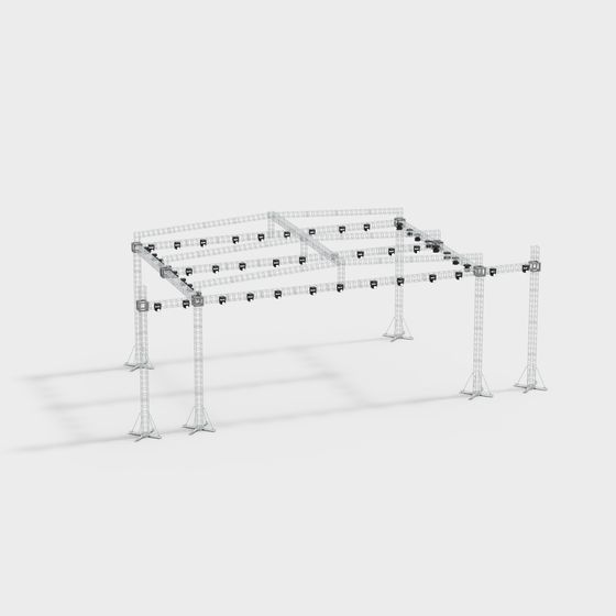 Industrial Frame 3D model with Low-Polygon Style