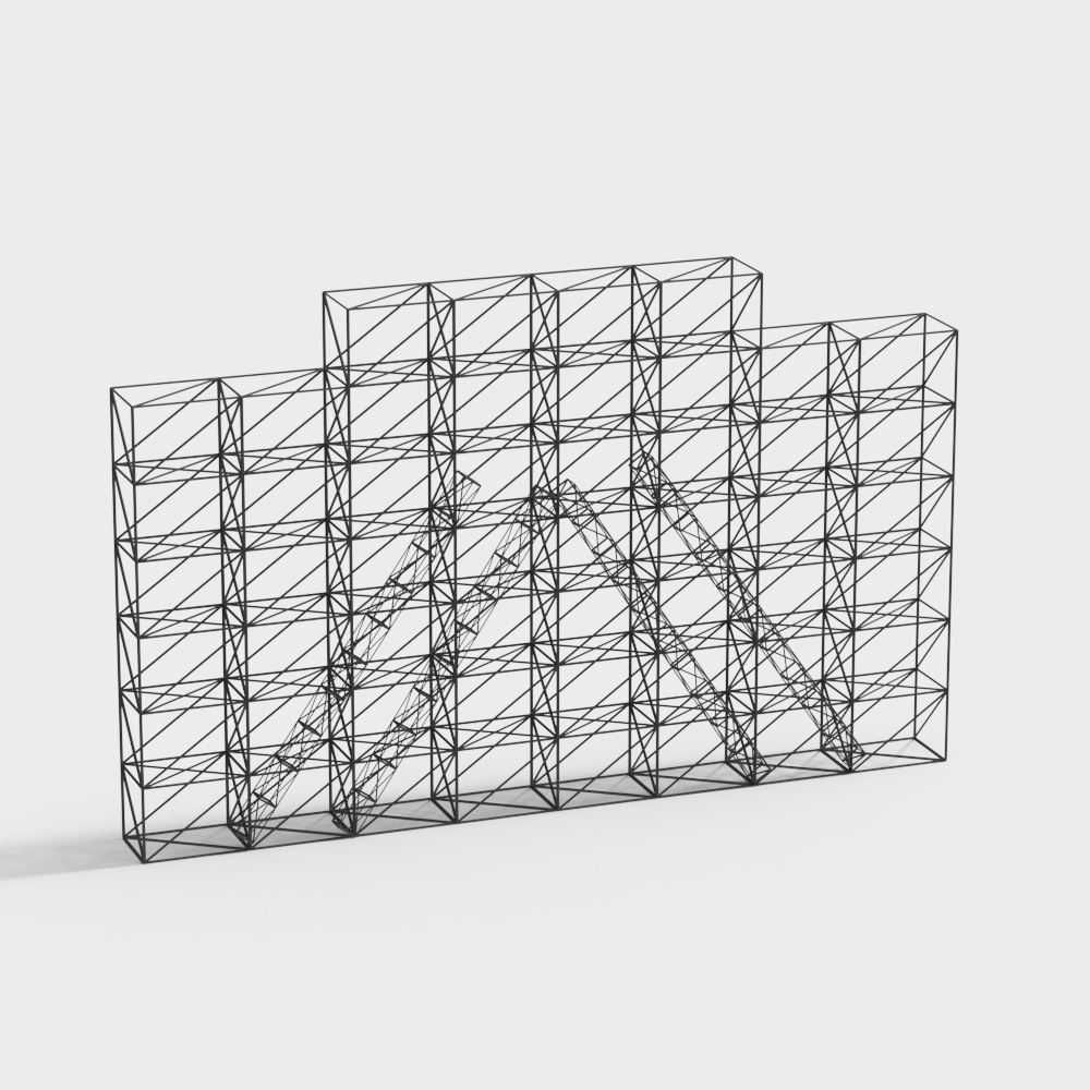Grid Wall 3D Model for Designers and Architects