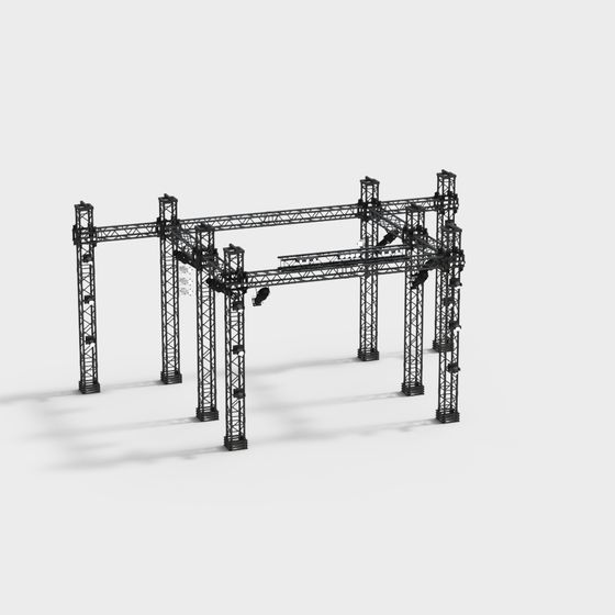Industrial Frame 3D model with Low Poly Style