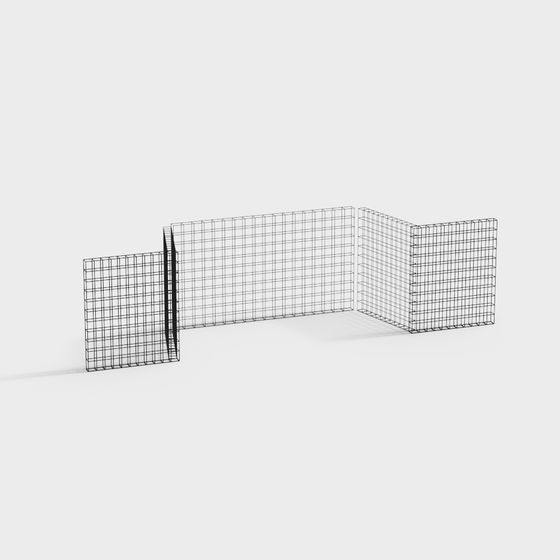 Low Poly Grid Fence 3D model