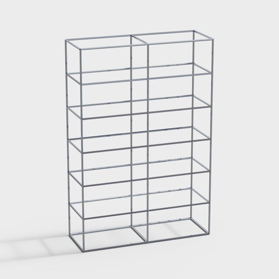 Sleek Metal Bookshelf 3D model for Modern Interiors