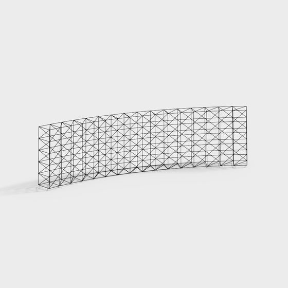 High-Detail Low-Poly Grid Fence 3D model