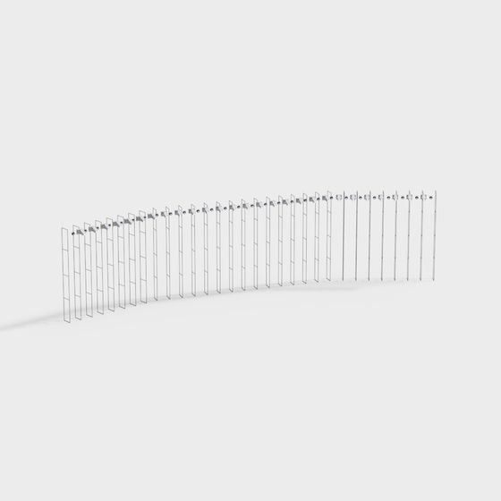 High-Detail Low-Poly Iron Fence 3D model