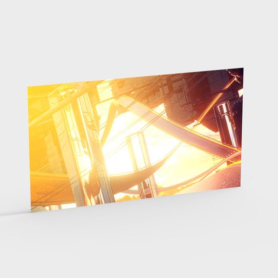 Futuristic City Bridge 3D model